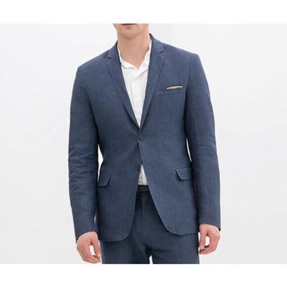 ✨K Kimmy Custom Tailor Navy & Brown Paisley Blazer✨ - Picture 1 of 10